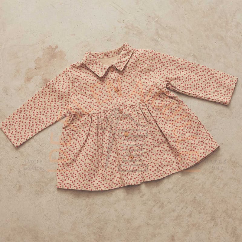 Coton flanelle petites fleurs beige Katia