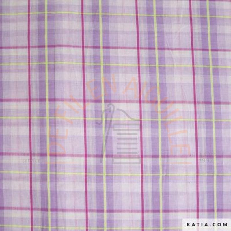 Coton Madras Neon & Yellow Katia - Lilas