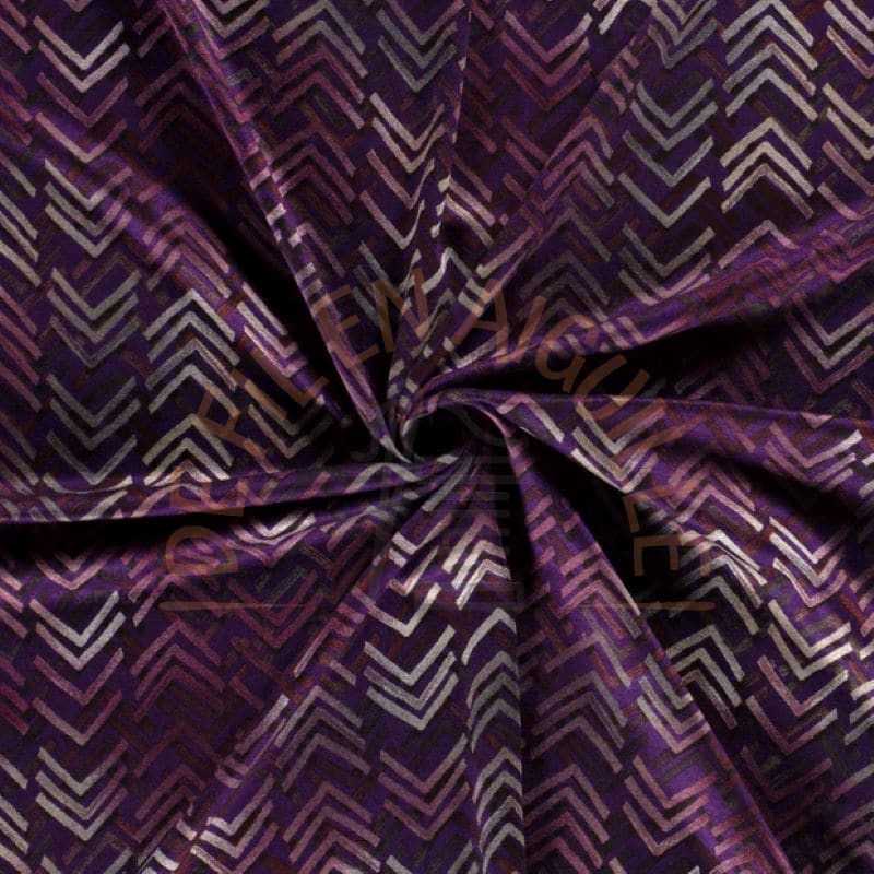 Jersey poly-viscose chevrons violet