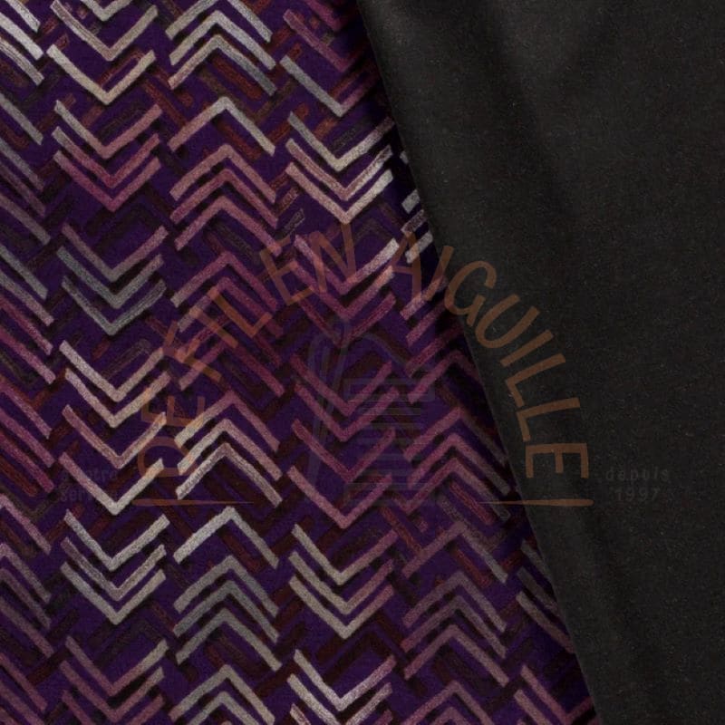 Jersey poly-viscose chevrons violet