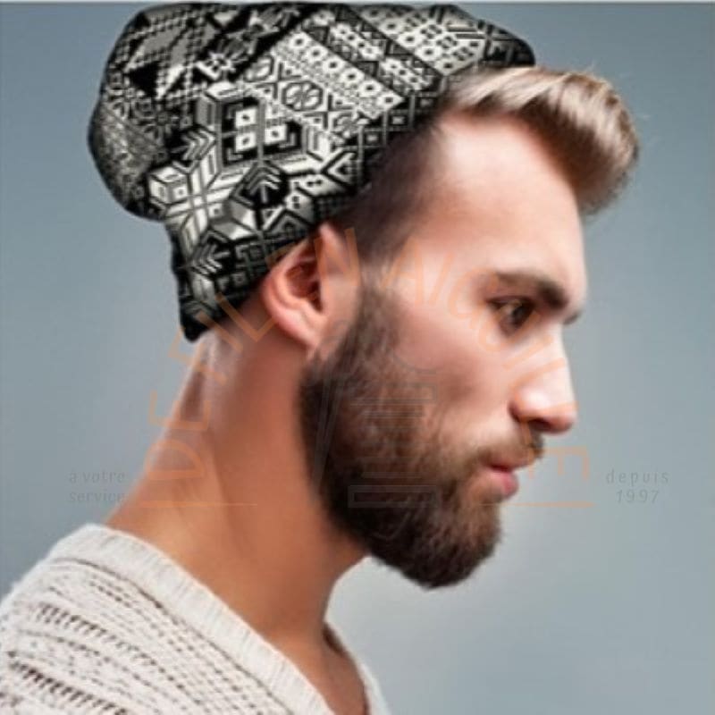 Panneau french-terry bonnet et snood réversibles adulte