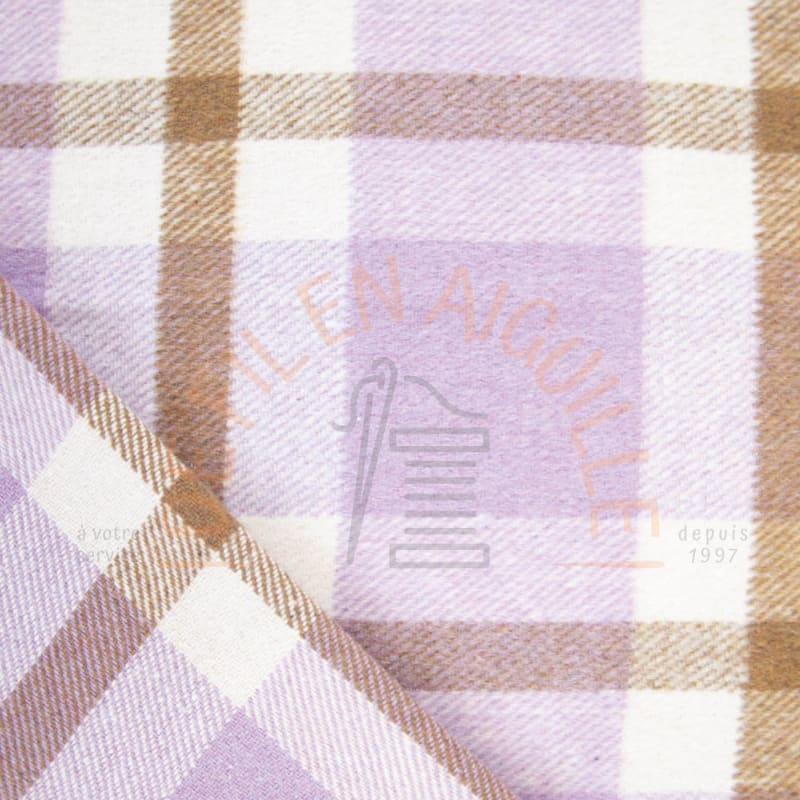 Plaid big flannel Katia - Lilas et café