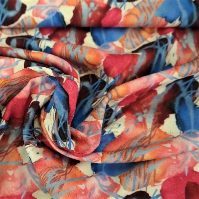 Viscose taches bleu rose