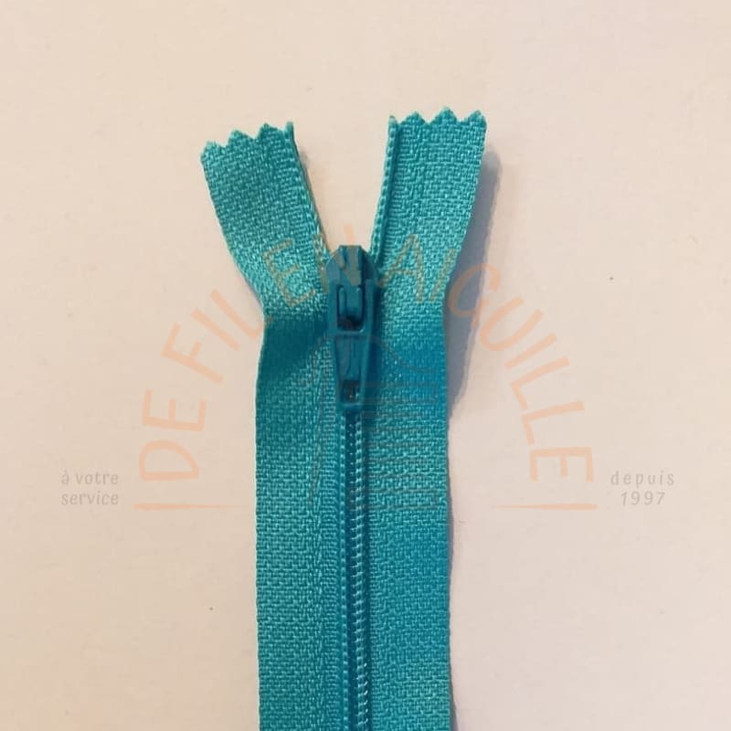 Fermeture éclair fine - 20 cm / turquoise