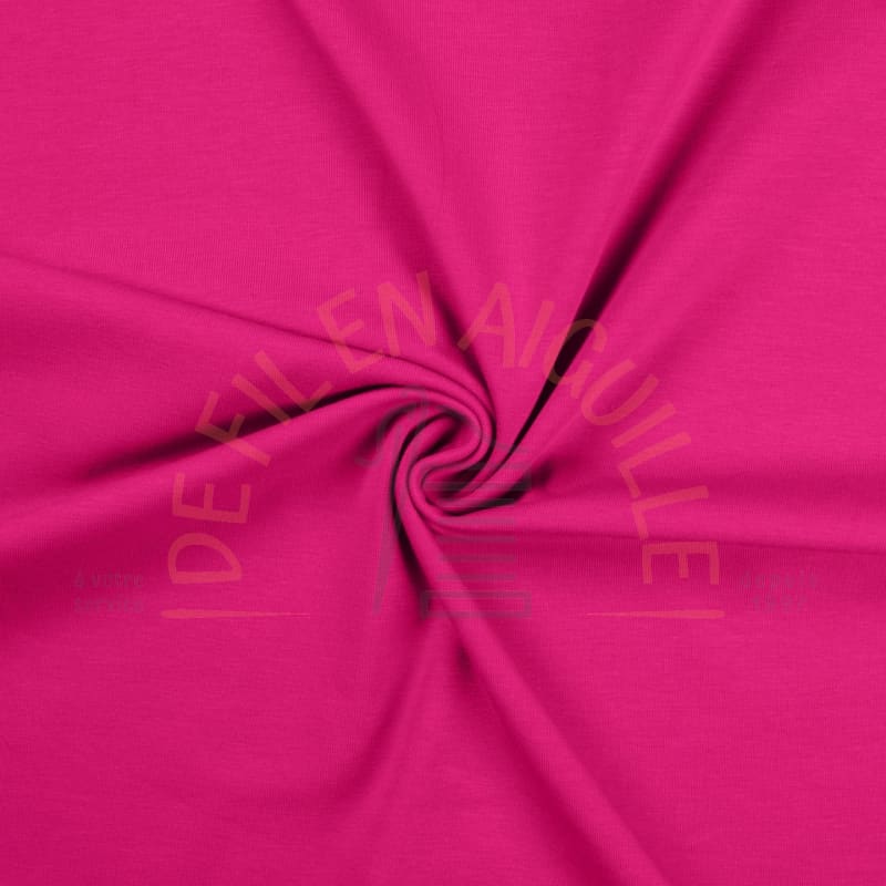 Jersey uni coton-élasthanne - Fushia