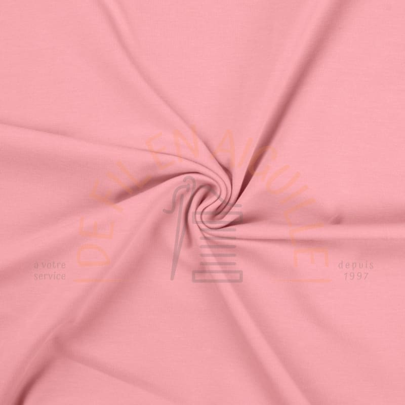 Jersey uni coton-élasthanne - Rose pâle