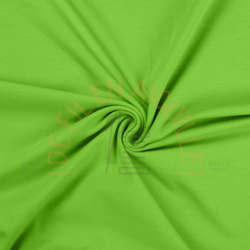 Jersey uni coton-élasthanne - Vert vif