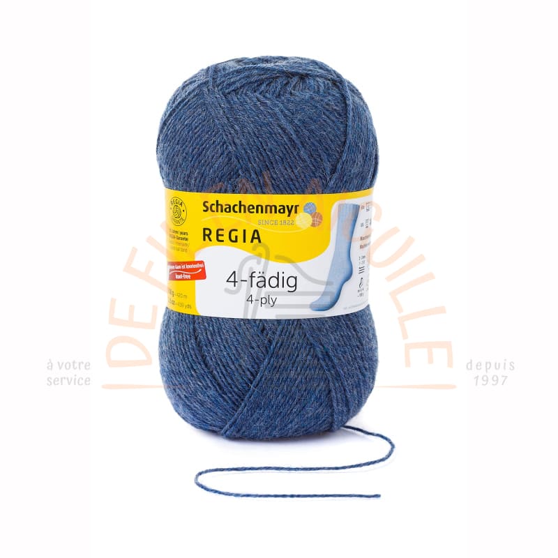 Laine chaussettes 4 fils - 2137 - Bleu moyen