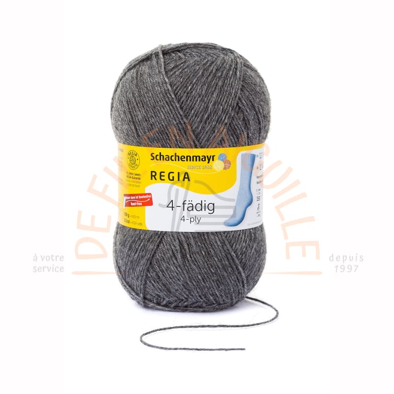 Laine chaussettes 4 fils - 44 - Gris foncé