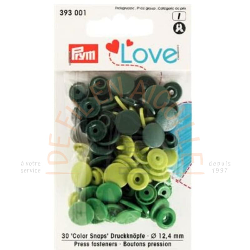 Pressions plastiques PRYM LOVE - Anis-vert moyen-vert foncé