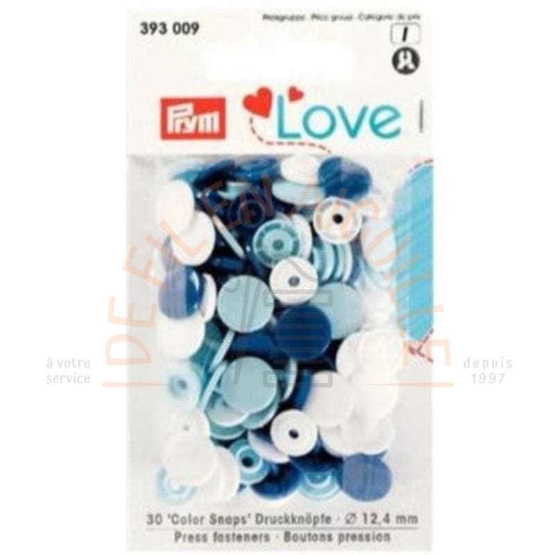 Pressions plastiques PRYM LOVE - Blanc-ciel-marine