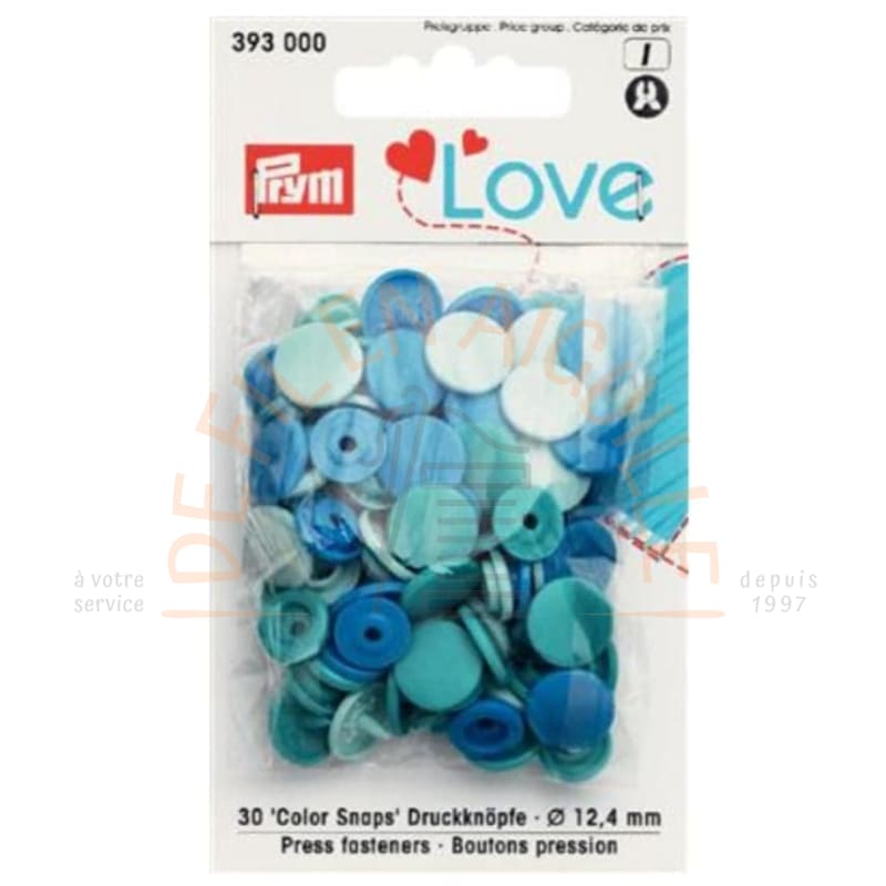 Pressions plastiques PRYM LOVE - Turquoise 