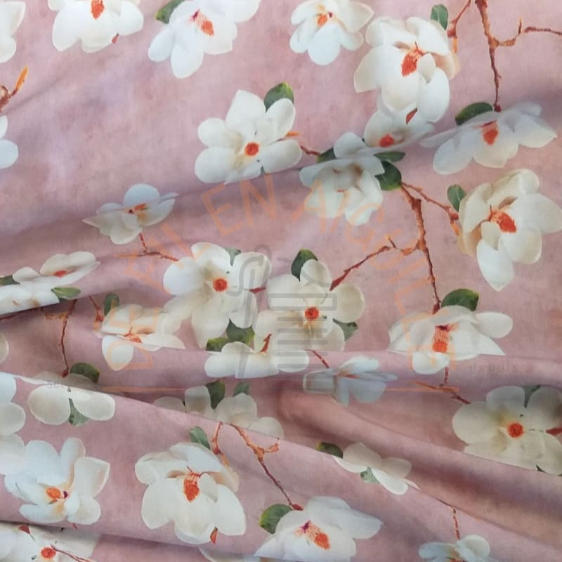 Viscose fleurs rose