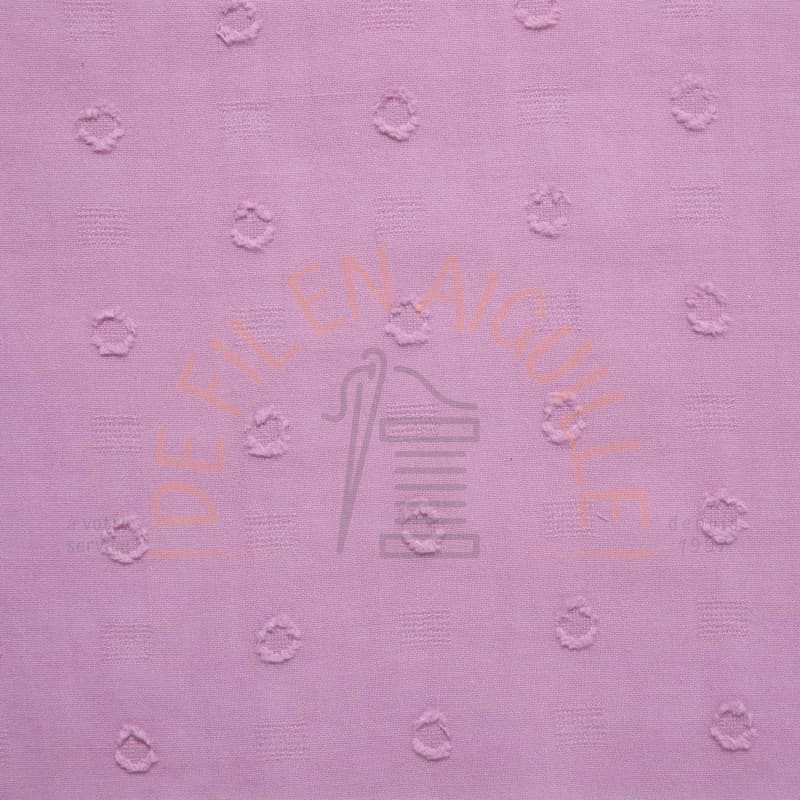 Voile de coton plumetis - rose lilas